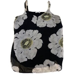 Ricki's XL Black and White Floral V-Neck Cami Tank Top